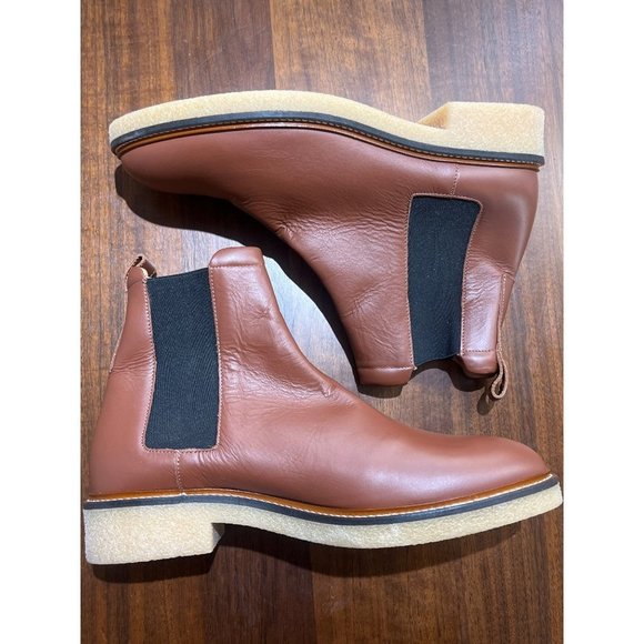 Everlane The Italian Leather Chelsea Boots in Tobacco New Womens Booties - Picture 9 of 13